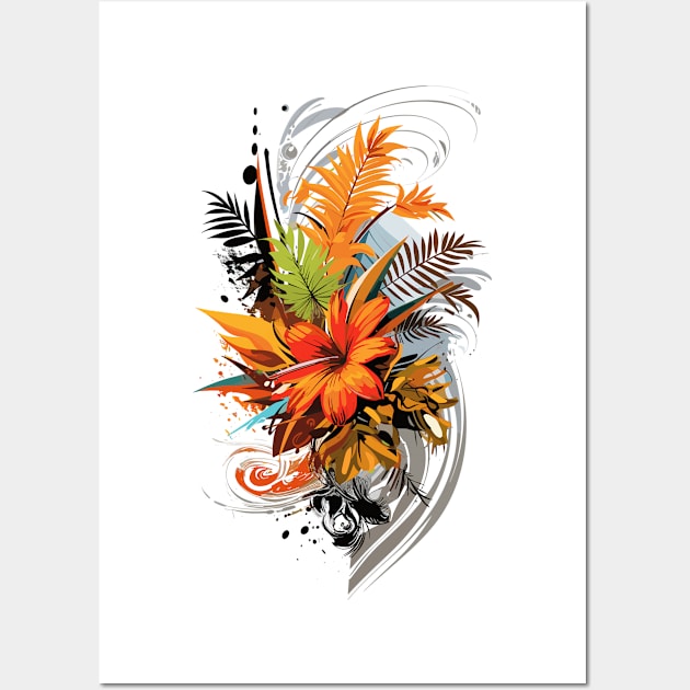 graphic background, Creative Geometric Floral Design: Artistic Illustration Wall Art by FK